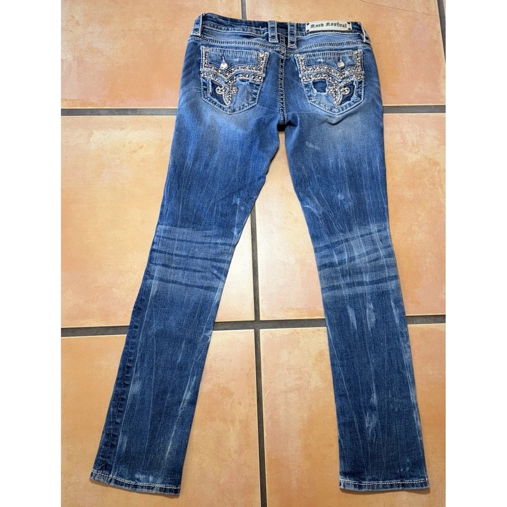Rock Revival "Betty" Woman's Bejeweled Boot Cut  Jeans Size 28 with 30 Inseam